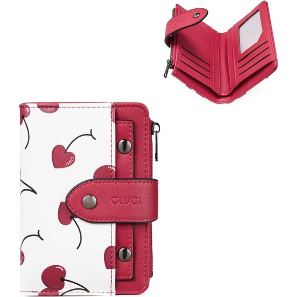Cherry Print Wallet Women - Etsy Handmade Cherry Print Wallet - Large Capacity Vegan Leather Organizer for Women